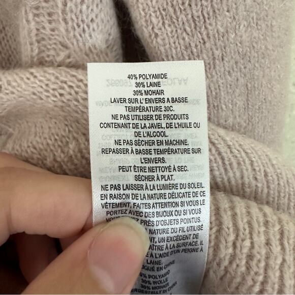 NWT Ted Baker Veolaa Cable Knit Wool Mohair Dusty Pink Sweater 4 US 10 - Picture 5 of 7